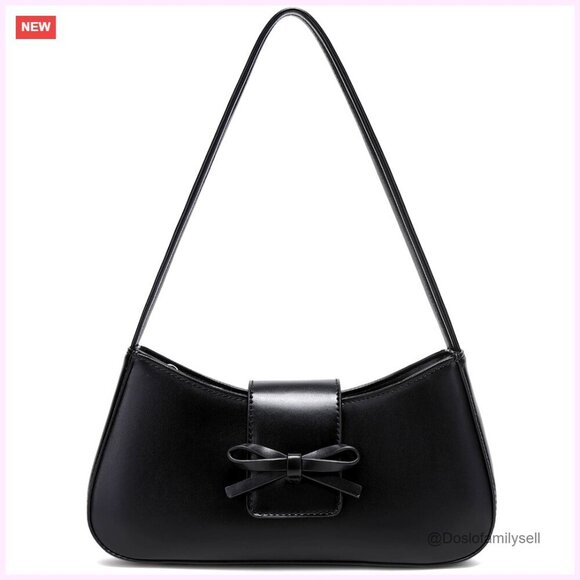 Handbags - Small Hobo Shoulder Bag with Bow, Lightweight Crossbody Purse for Women